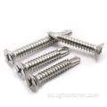 Groove de acero inoxidable Groove Countersunk Head Auth-emphado y tornillo de tapping